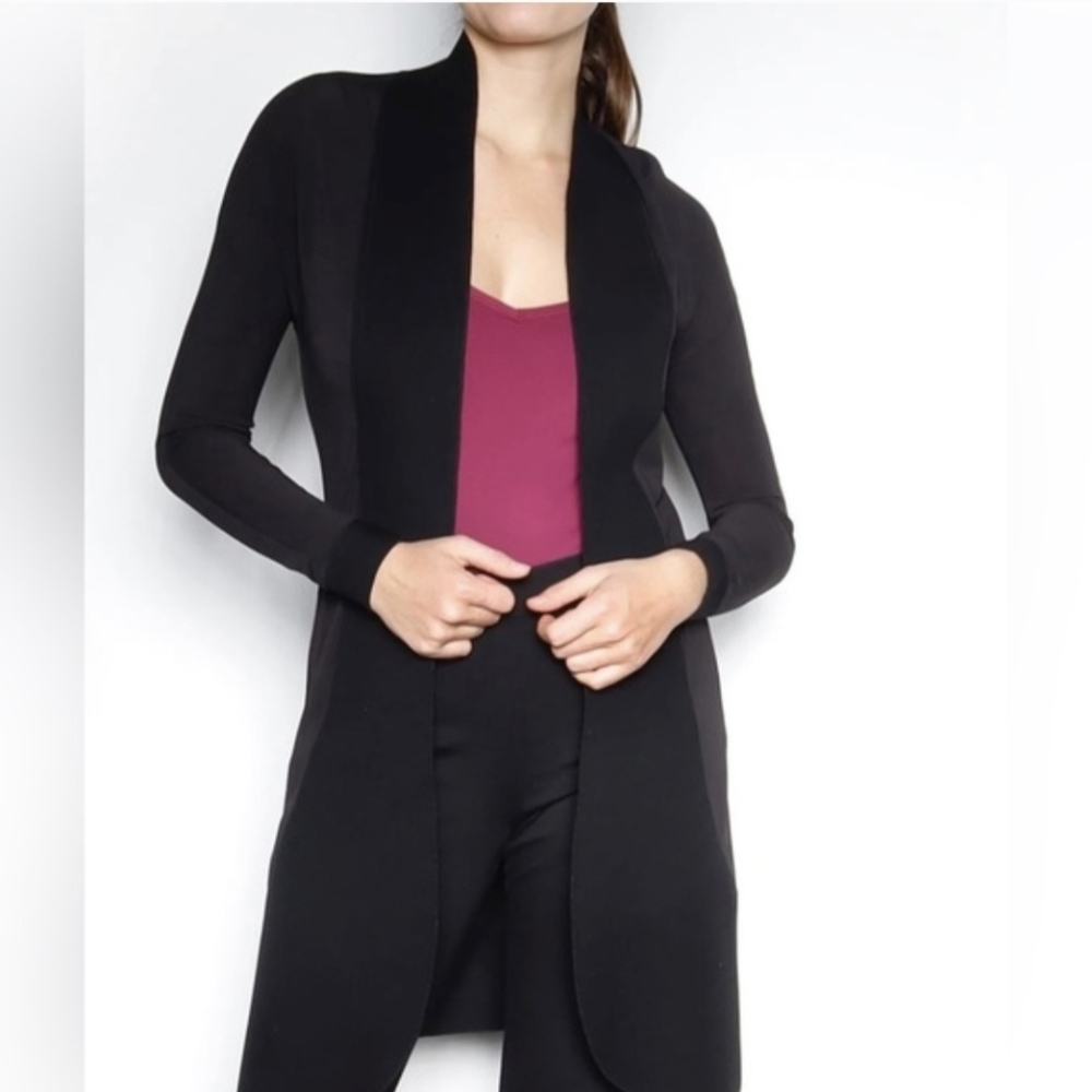 Marie Saint Pierre Kuta2 Long Line Duster Jacket Black Size 7
